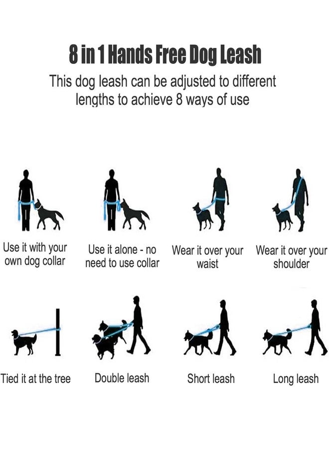 مايل هاي لايف طوق كلاب Mile High Life بدون استخدام اليدين، طوق كروسبودي للخصر مع وصلة من الجلد الطبيعي، طوق انزلاقي متعدد الوظائف قابل للتعديل للمشي مع الكلاب والجري (أسود كاكي، 8 أقدام) - Image 4
